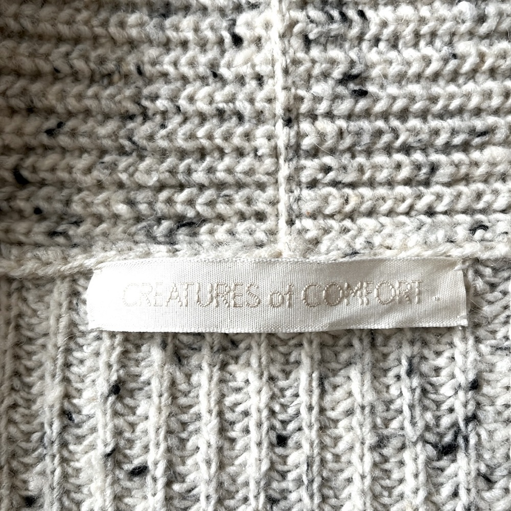 Creatures of Comfort Wool Chunky Knit Marled Duster Cardigan Sweater sz Medium - Picture 7 of 8
